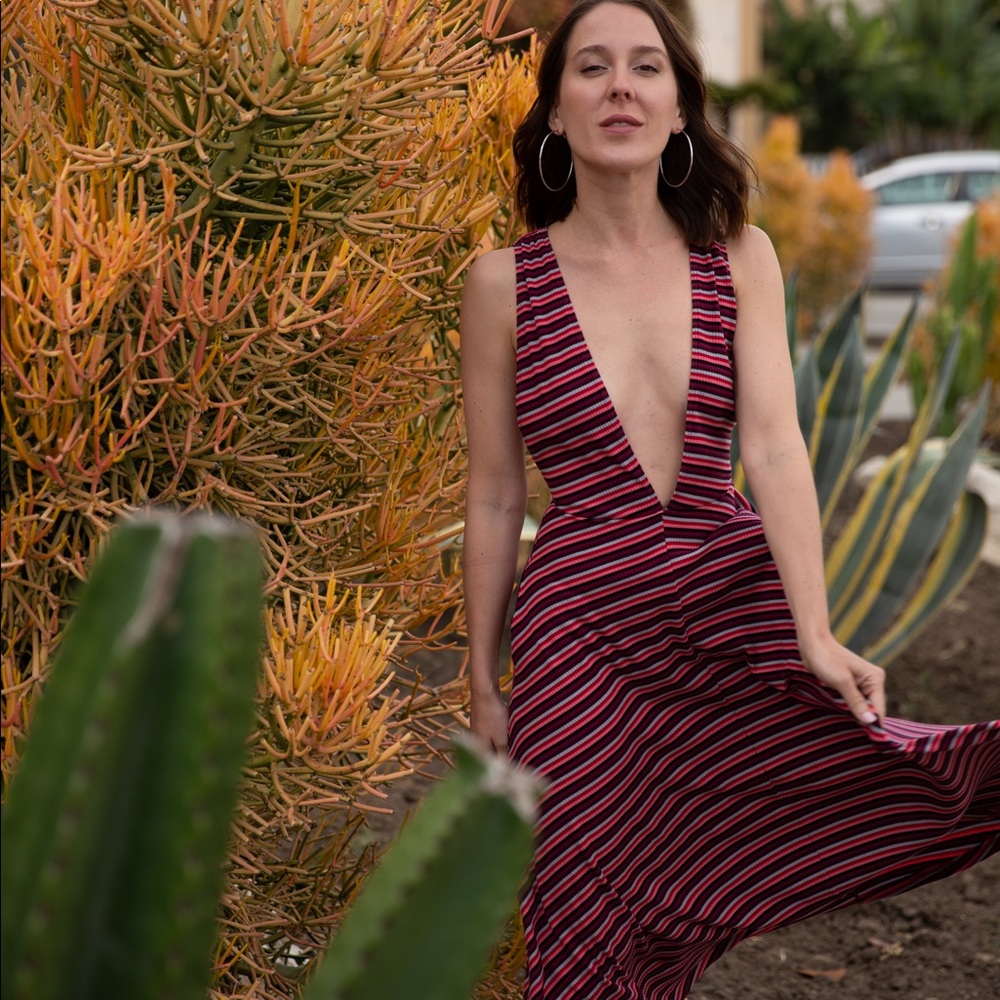 Reformation striped “Blue” midi dress